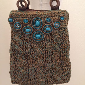🎈HP🎈Embellished Raffia Shoulder Bag Like New